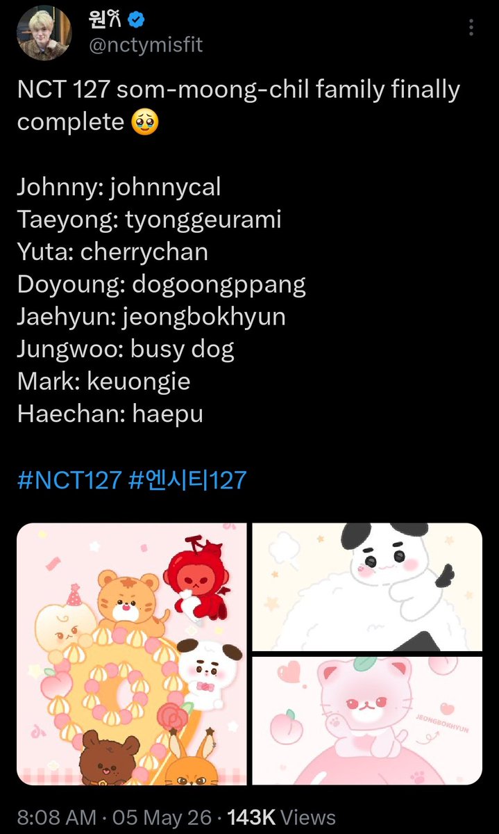 Akgaes: "127 fans hate Mark"

Meanwhile Chilzens 3 days ago: "Our OT8 som-moong-chill family is finally complete!"