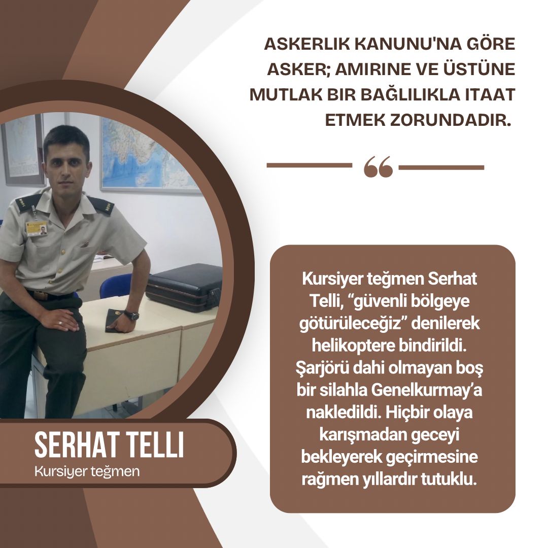 eerkanala1's tweet photo. AskeriÖğrenciye SahipÇık
9 yıldır içeride gençliği bir hırs uğruna gitmiş gençlerden bir tanesi Serhat Telli... https://t.co/svBzkNnUaD