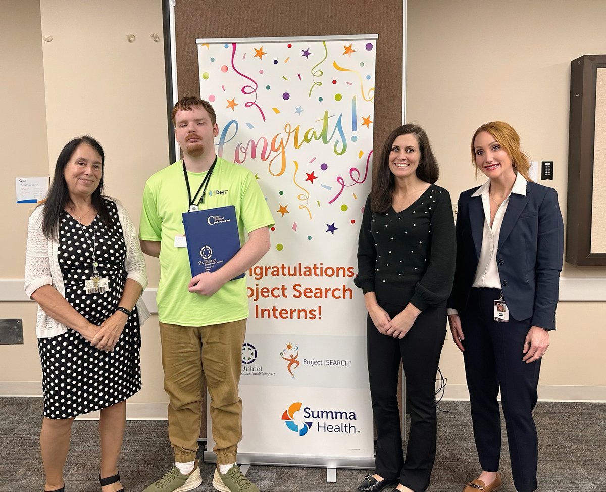 woodridge's tweet photo. 👏 Celebrating John Holmes! Overcoming obstacles, he applied to Project SEARCH and stayed positive at home &amp; work. His determination paid off—now employed at Summa Health in Akron.  John says:💬 “I’m a hard working man” 😊 https://t.co/xR7BqwbZ4b