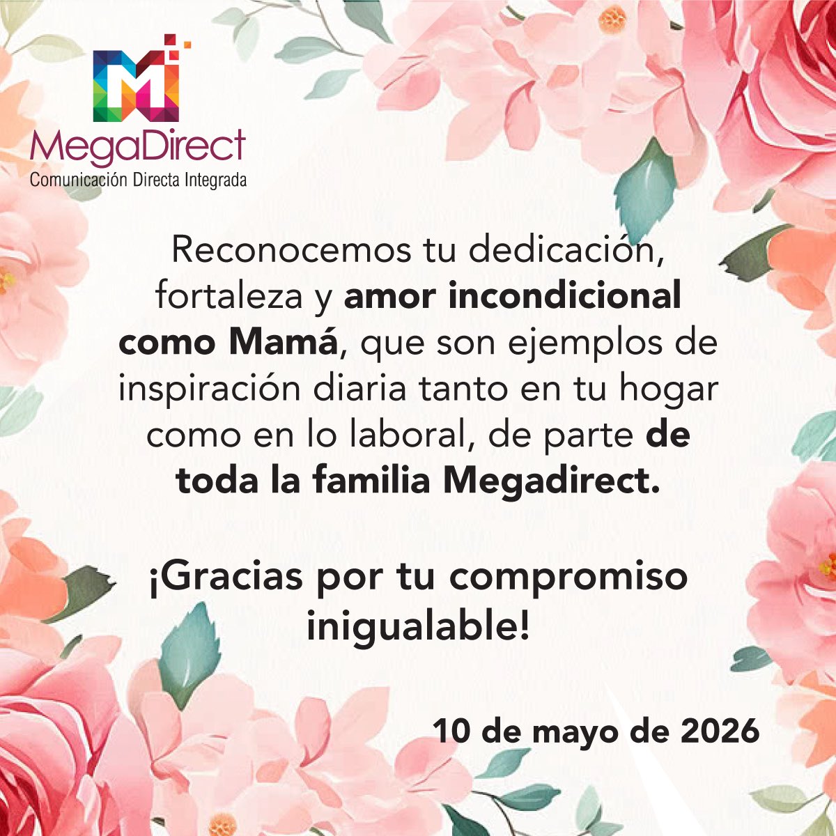 Mega_Direct_of's tweet photo. Muchas felicidades a todas las Mamás que colaboran en Megadirect!  ¡Qué se la pasen súper en su día y siempre! #diadelasmadres❤️ https://t.co/l482paiOAG