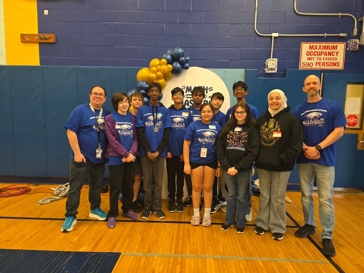 JBoyleMath's tweet photo. Hauppauge MS students competed against schools from all over Long Island today at the Math Masters Invitational at Udall Road MS in West Islip. One of our students was even a member of the winning team in the mixed teams event! https://t.co/jTr3ROLNr0