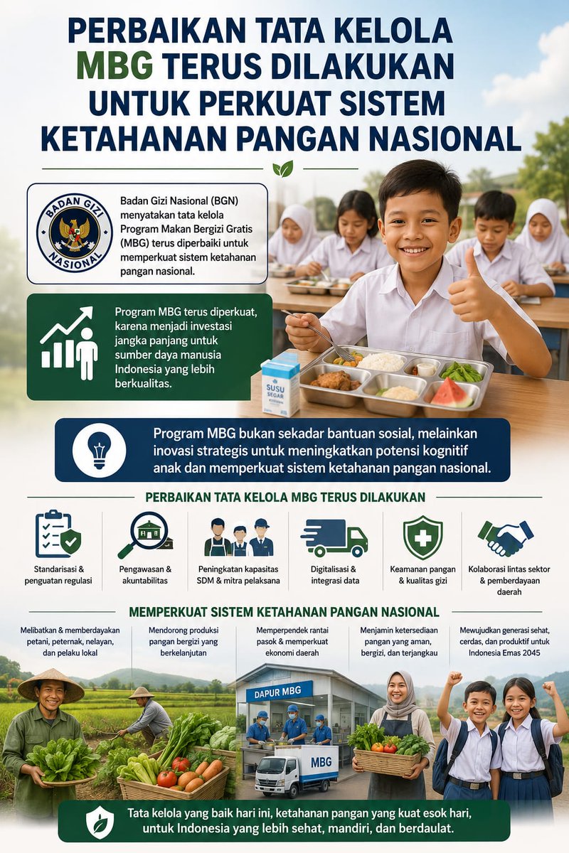 ningningty's tweet photo. Program Makan Bergizi Gratis terus diperbaiki, targetnya jelas: ketahanan pangan nasional makin top #MBGPerkuatPanganNasional https://t.co/QqovJU8boI