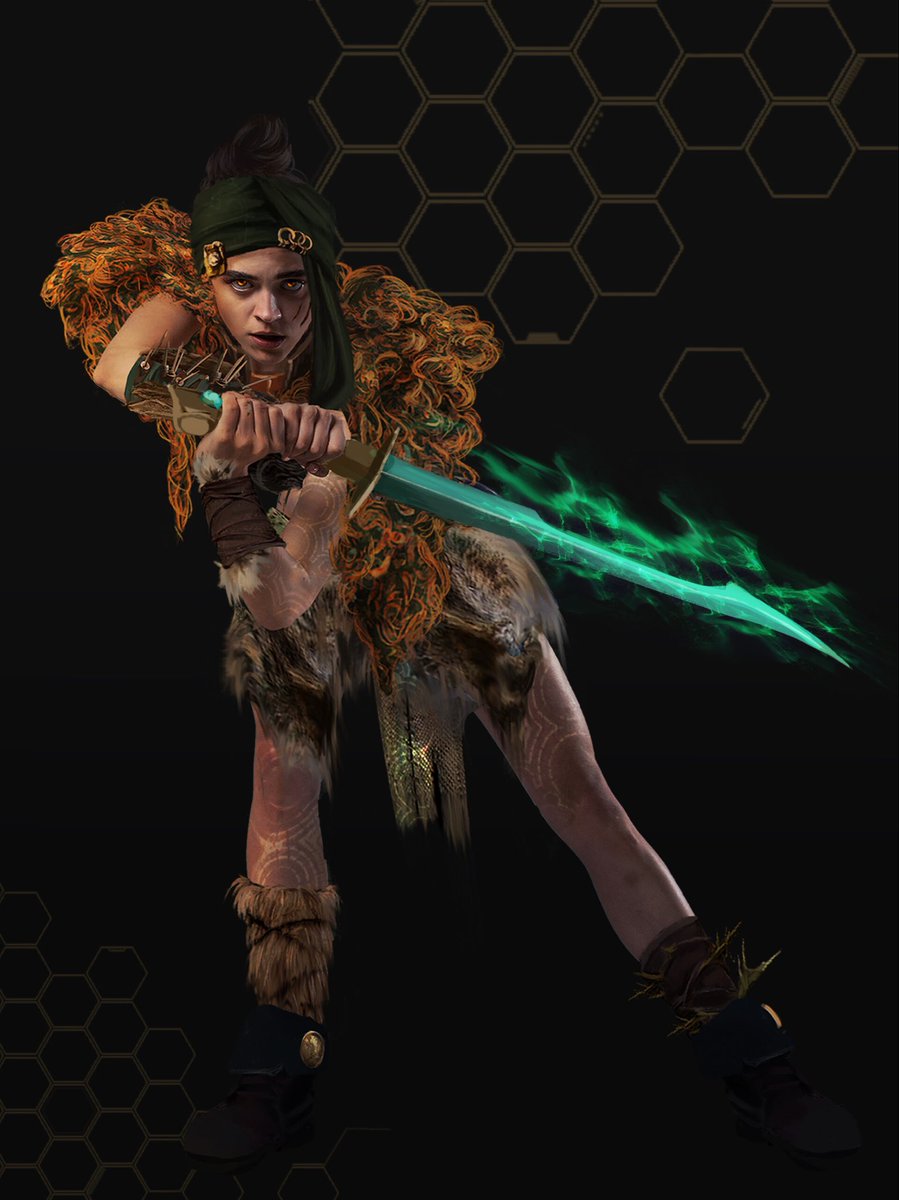 Reyhane2s's tweet photo. Acting pose 02.
[She has been living in the forest her whole life, hiding from her enemies, because she has the power to control nature that she can use against them.]

#conceptart #characterart #characterdesign #gameart #gamedev #photoshop https://t.co/SpkBPasAOO