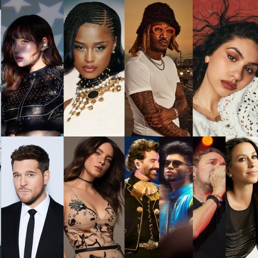 Performers for the 2026 FIFA World Cup:

USA: Katy Perry, Lisa, Future, Sanjoy.
Mexico: Tyla, Maná, Alejandro Fernandez, Belinda.
Canada: Michael Bublé, Alanis Morissette, Alessia Cara.