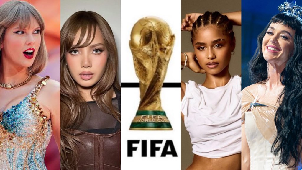 Artists confirmed to perform at the 2026 FIFA World Cup so far:

1. Taylor Swift
2. Lisa 
3. Katty Perry
4. Tyla