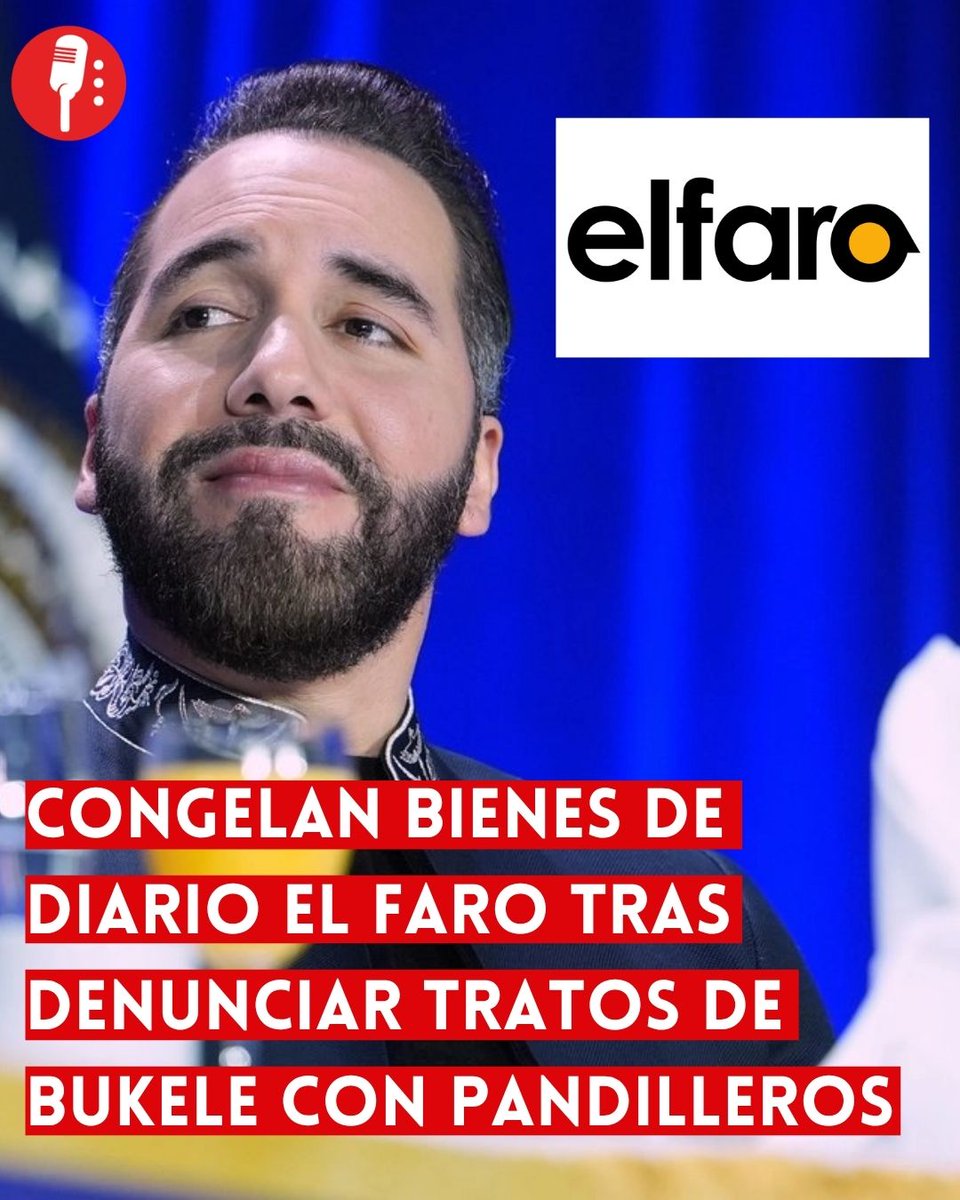⭕ OJO | CONGELAN BIENES DE DIARIO EL FARO TRAS DENUNCIAR PRESUNTOS TRATOS DE BUKELE CON PANDILLEROS

El reconocido diario digital El Faro denunció que el gobierno del presidente de El Salvador, Nayib Bukele, ordenó el congelamiento de bienes y cuentas vinculadas a socios del