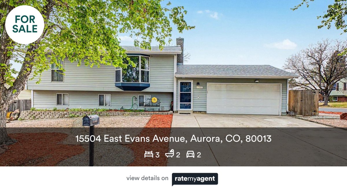 RobertBatura's tweet photo. 🛌 3 🛀 2 🚘 2
📍 15504 East Evans Avenue, Aurora, CO, 80013

My latest listing on #RateMyAgent.
Associate Broker 053009
https://t.co/IlWf5xP4Uj

...
#ratemyagent #realestate https://t.co/CySPYyBU3F