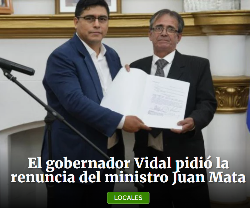 Otro traspié del gobernador de #SantaCruz
Echo a un Ministro de Trabajo, sin aclarar el motivo. Se presume que cobraba varios sueldos millonarios por mes. #ElDiarioNuevoDia