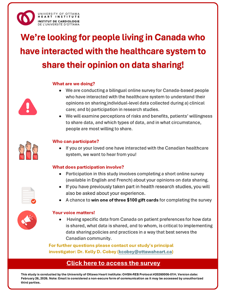 raredisorders's tweet photo. 📣 Share Your Voice: Canadian Patient Perspectives on Health Data Sharing  👉 Click on this link to complete the survey: https://t.co/oM8OmRqvpr https://t.co/R7tWAnP7F0