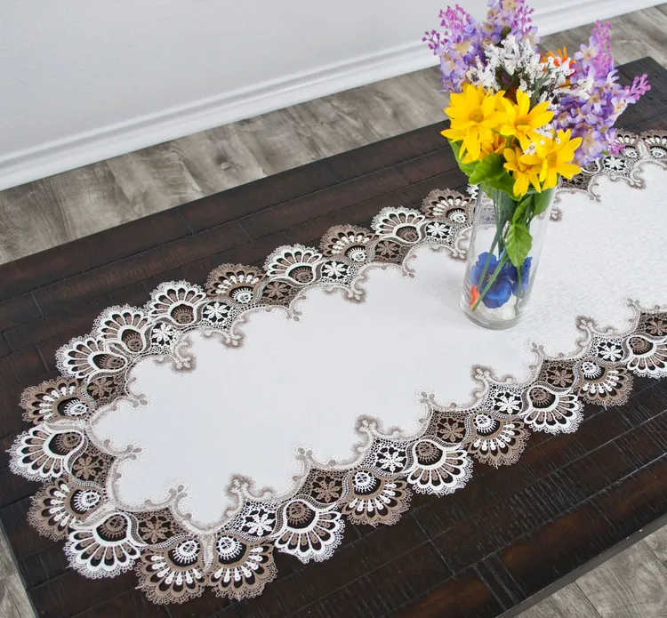 LinensArtThings's tweet photo. Beautiful antique German lace with earth-tone colors on White Jacquard material that is lovely on a dining room table, coffee table, or sofa table. Also, it is elegant in the bedroom on a dresser or nightstand and will add beauty to any room! #linens #doilies #tablecloths #tabletopper #homedecor #homedesign #tablelinens #tablerunner #cloths #art #lace #LAT #linensartandthings Watch Here: https://t.co/fLwZISrWvA