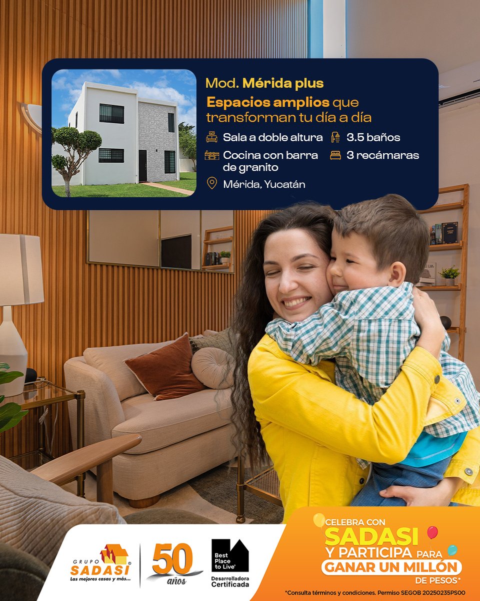 Tu hogar puede cambiar por completo tu forma de vivir. 🏡✨ 

El modelo Mérida Plus está diseñado para quienes buscan más espacio, comodidad y momentos que realmente se disfrutan en casa en una zona con todo lo que necesitas al norte de la ciudad.

Aceptamos diferentes créditos.