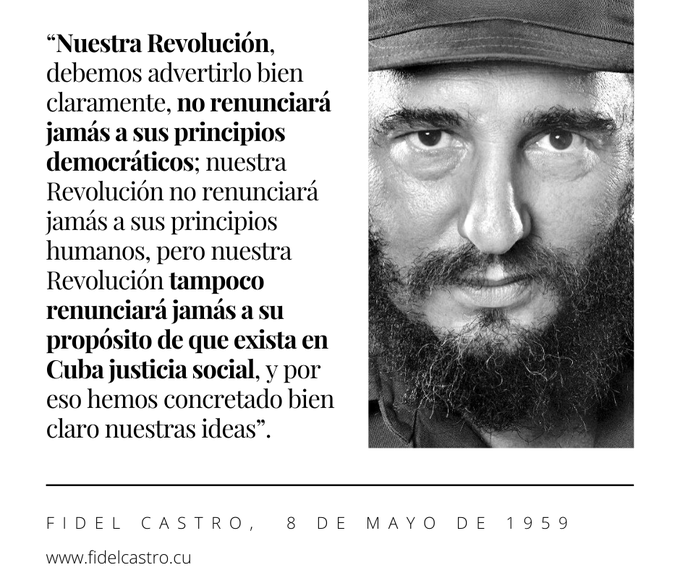 Rodrigo91FPPlus's tweet photo. Esta ha sido la idea desde el primer momento. Pero nuestro vecino del norte, con sus crueles e inhumanas medidas coercitivas por más de 60 años, ha impedido el curso normal de nuestra historia. #CubaVencerá #CubaEstáFirme #100AñosConFidel https://t.co/n1mEFQzrLh