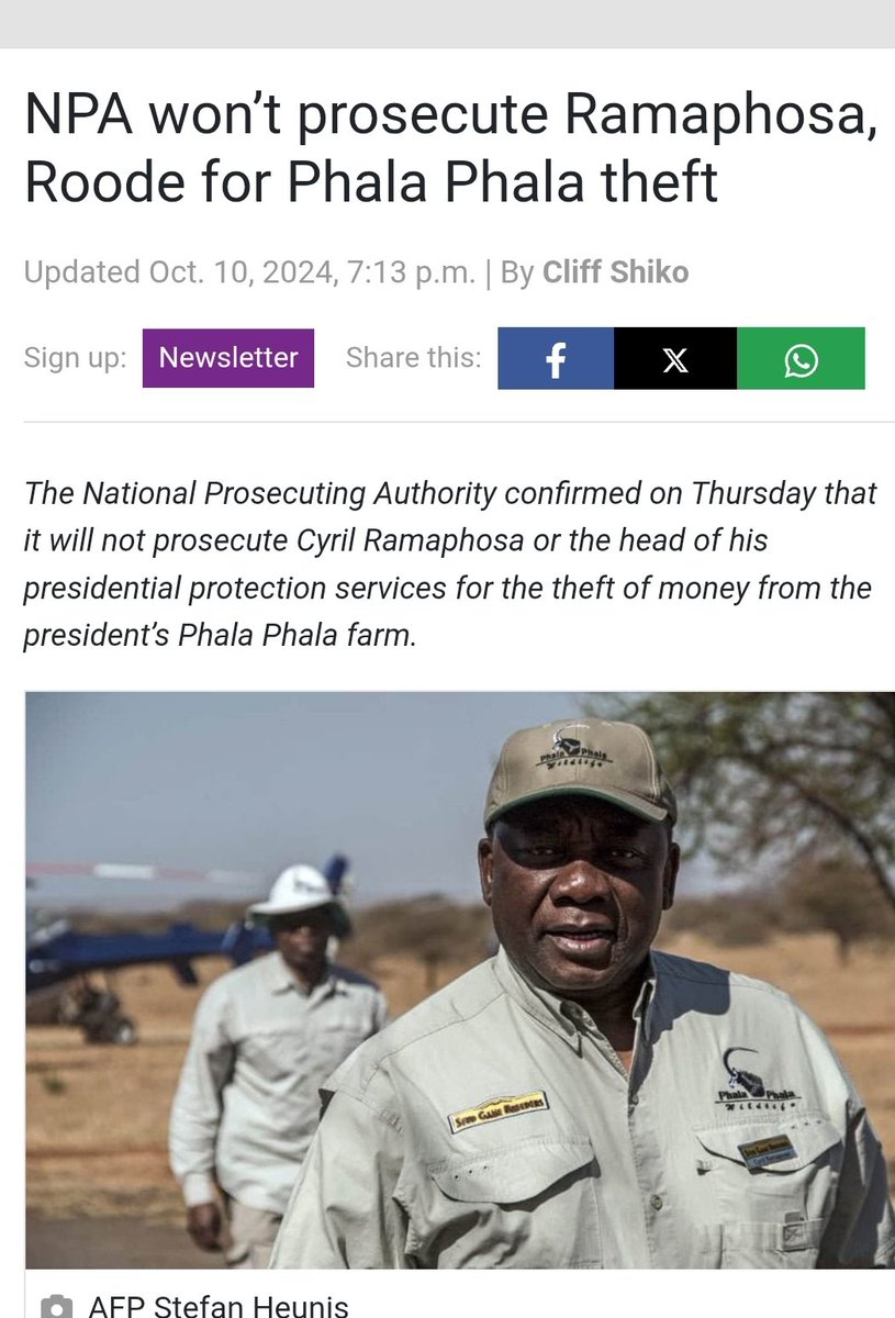 Mokone_Dimphoo's tweet photo. Dear South Africans,

The Constitutional Court approached Phala Phala primarily as a constitutional oversight dispute, not as a criminal adjudication. In doing so, it avoided engaging directly with the criminal-law implications identified by the Section 89 Panel.This was deliberate. 

The real issue now is the National Prosecuting Authority. The NPA declined to prosecute, citing, amongst other things, a lack of reasonable prospects of success. However, the recent declassification of the IPID investigation introduced new allegations and evidence relating to unlawful investigations, misuse of state resources, and possible concealment of crime.

The question South Africans should now ask is simple: if the evidentiary record has materially changed, why has the NPA not revisited its decision?