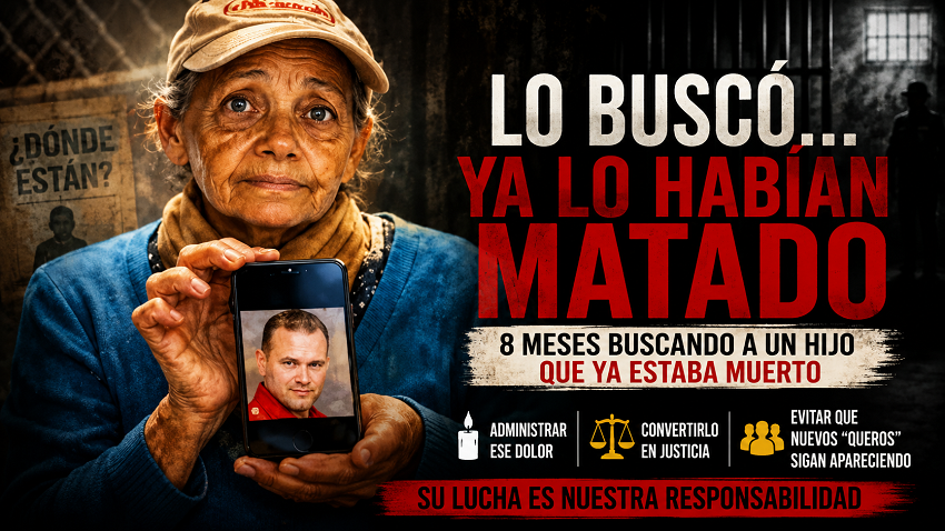 ConVmro's tweet photo. #ProgramaEspecial Este viernes #8Mayo 7:30pm (Caracas)  Victor Quero: DESAPARECIDO… HASTA DESPUÉS DE MUERTO

Carmen Teresa LO BUSCÓ... ya lo habían matado!
Una historia que nunca debió haber sucedido, pero que no puede dejar de ser contada...

Acompáñanos #EnVivo ingresando AQUI 
https://t.co/NBMXyXbTQk