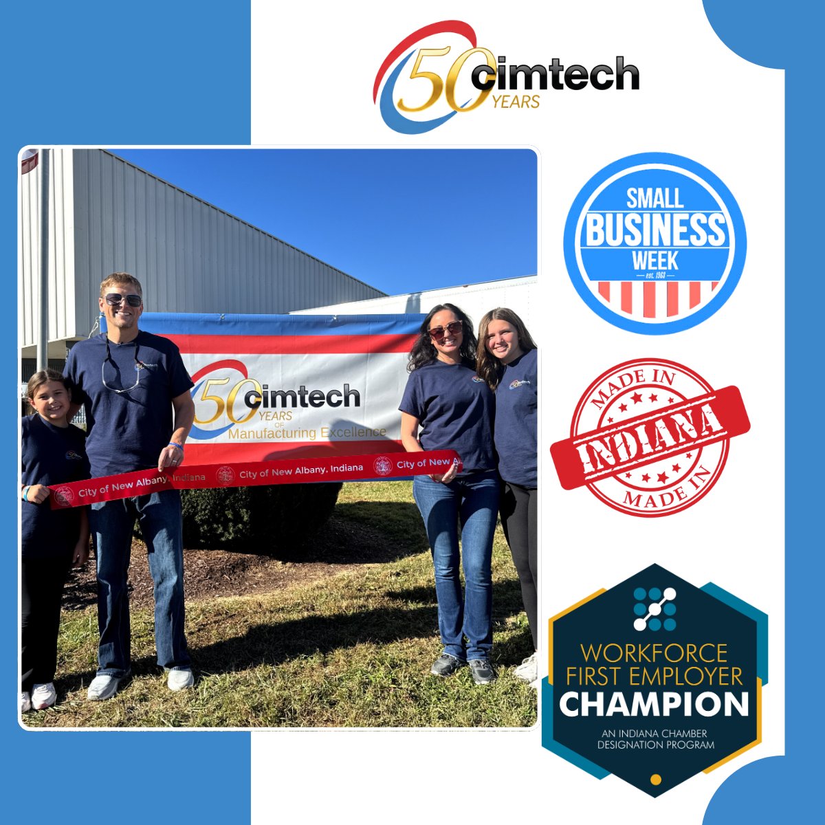 OfficialCimtech's tweet photo. Wrapping up #SmallBusinessWeek by looking toward the future! 

As manufacturing evolves, so do we. 

Here is to the next 50 years of innovation, growth, and excellence! 🥂  

#ManufacturingExcellence #CimtechStrong #FutureOfManufacturing #NextGenManufacturers #SmallBusinessWeek https://t.co/oxcpWLfucx