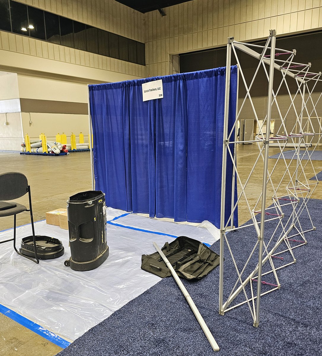 StrickTrailers's tweet photo. Heading to the NPTC Annual Conference this weekend in Orlando? Stop by the Strick Trailers booth and say hello to Mark Hamilton! Mark is all set up and ready for tomorrow. https://t.co/KZ99lCB47B