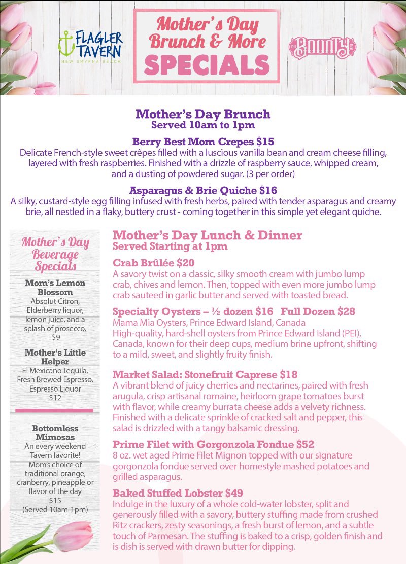 FlaglerTavern's tweet photo. Mother’s Day Sunday! https://t.co/HYx7bQxrDf