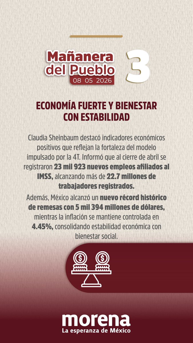 Te compartimos el resumen de la #MañaneraDelPueblo de nuestra presidenta <a href="/Claudiashein/">Claudia Sheinbaum Pardo</a>. 

#HumanismoMexicano
#PrimeroLosPobres