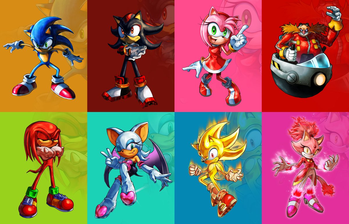 Every Sonic character I've made in full poses for now (My goal is to draw every Sonic character in a full poses !!!)
