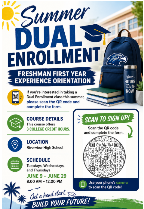 RiverviewSharks's tweet photo. Dual Enrollment Summer Session https://t.co/W1aLUVttij