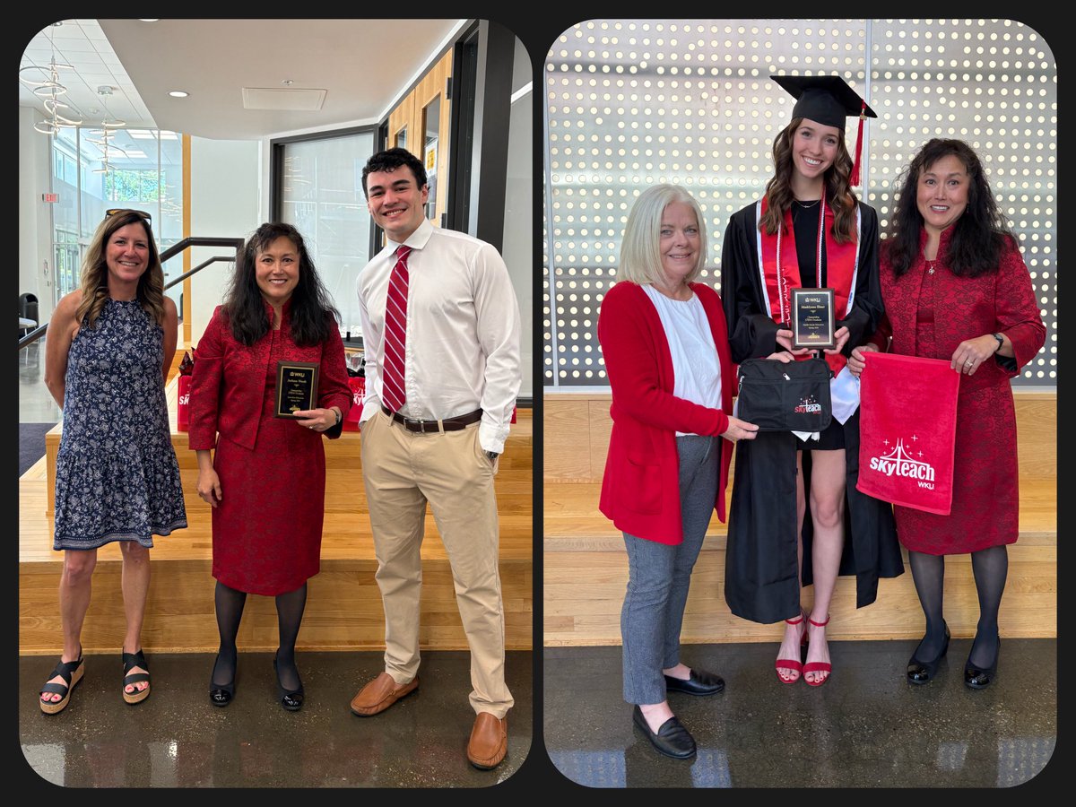 skyteach_wku's tweet photo. What an incredible day to celebrate! 12 @skyteach_wku graduates heading out into the world. Special congratulations to Madelynne Elmer and Jackson Woods for earning our ‘Outstanding STEM Graduate’ awards for Spring 2026! @WKUCEBS @wkuogden @wku @WKUSTE https://t.co/b7F9K6glE9
