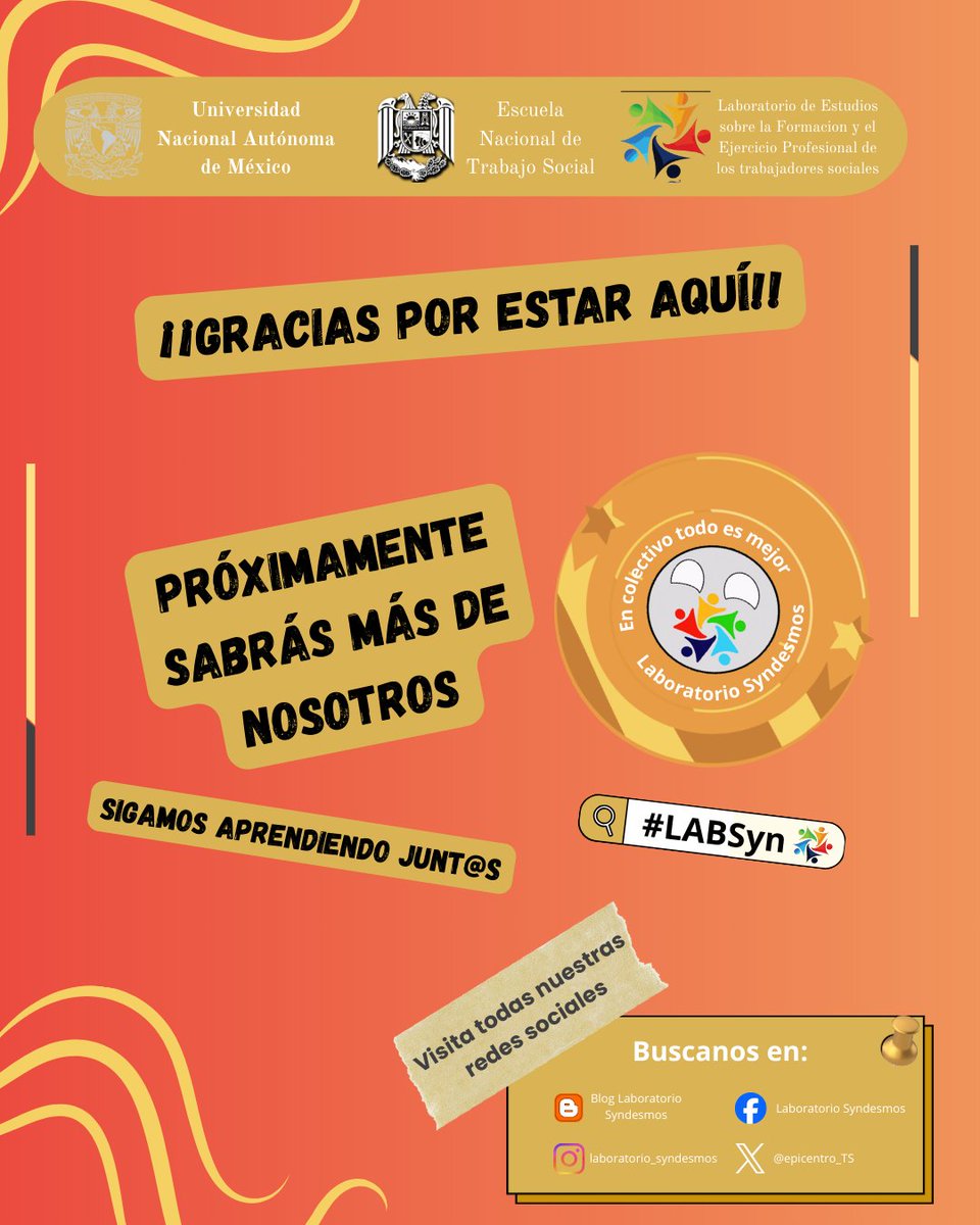epicentro_TS's tweet photo. ¡Muchas gracias!
por acompañarnos en este recorrido sobre los materiales pensados y creados para  ustedes, sigamos aprendiendo en colectivo

@AdrianaOrn_TS 
#fyp #trabajosocial #labsyn https://t.co/SjnHkB1stR