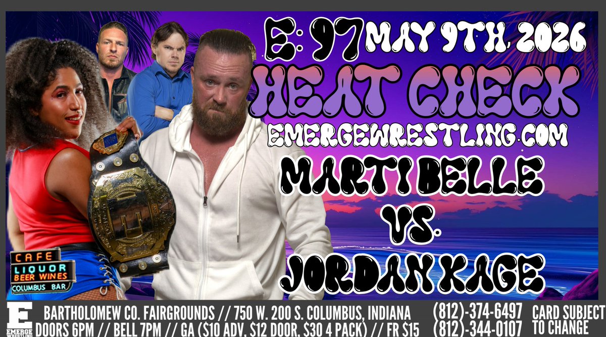 EMERGEWrestling's tweet photo. .@Jordan_Kage vs. @MartiBelle (c) - EMERGE WOMENS Championship - THIS SATURDAY in Columbus, IN - TICKETS - $12 at the door or $10 online - 4-pack for $30 - https://t.co/t9Gs5gdp9u https://t.co/yoZ1YeGIrp