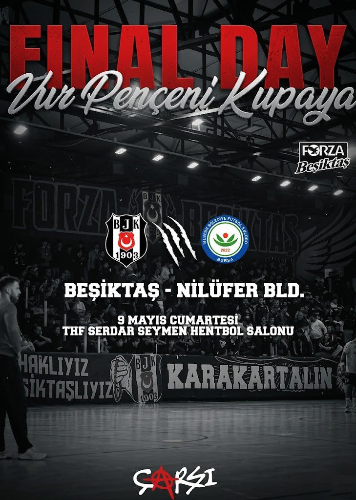 forzabesiktas's tweet photo. FİNALDEYİZ 

Beşiktaş JK Hentbol Takımızızı 50. Yıl Federasyon Kupası Finalinde
THF Serdar Seymen Hentbol Salonun'da şampiyonluk yolunda yalnız bırakmıyoruz!

🗓 9 Mayıs Cumartesi
⏰ 15:30
📍 THF Serdar Seymen Hentbol Salonu

#forzabeşiktaş #çArşı https://t.co/GcfTFfwMFD
