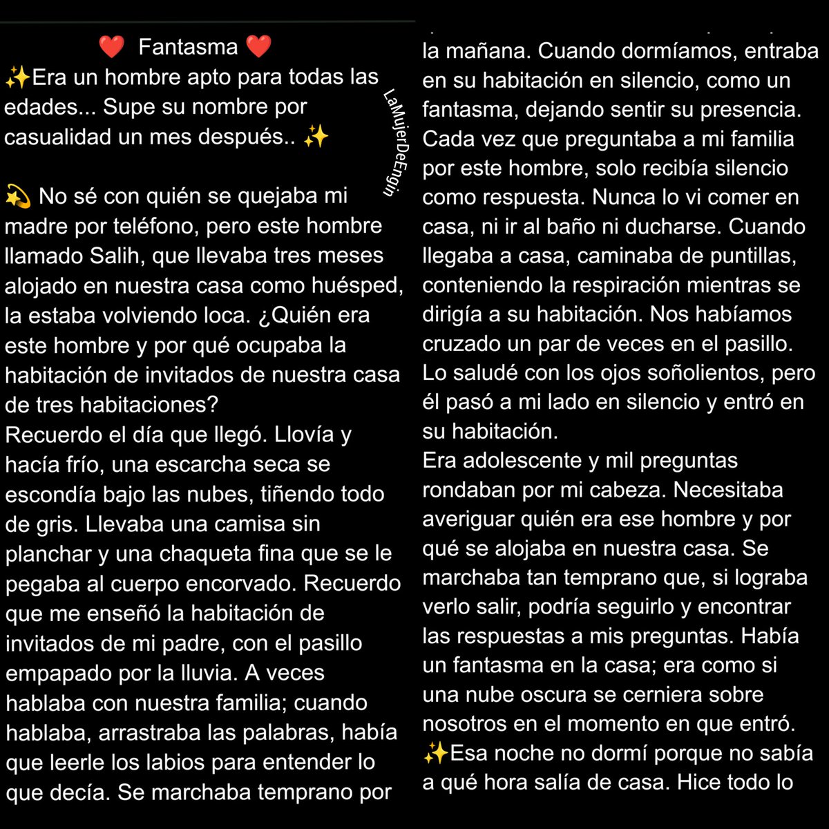 LaMujerDeEngin_'s tweet photo. La traducción al español del nuevo cuento de Engin #Hayalet hecha por mí, así que cualquier error que encuentren ahí disculpen 😂🙈 
Que lo disfruten 🥹🥺❤️‍🩹 #EnginAkyürek #Fantasma +👇🏻👇🏻 https://t.co/zdDnoXvEUM