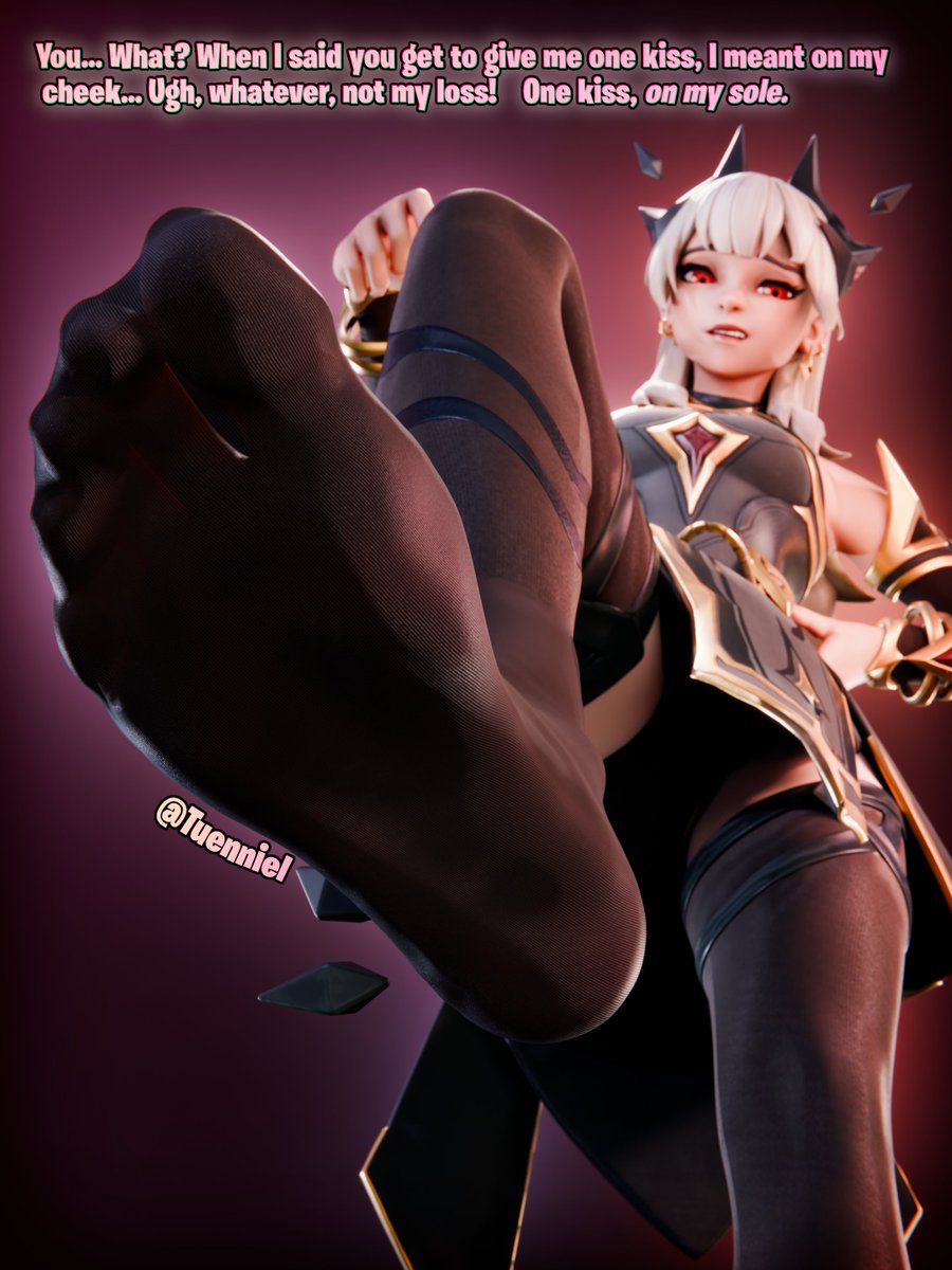 Tuenniel's tweet photo. Ugh... Why would she think you'd want to kiss anything but her feet? 🙄 She's totally the weirdo here. Pressing your lips against sweaty tights? Completely normal. 💋

Variants in p^tre0n. 🤍 https://t.co/if14edf49y