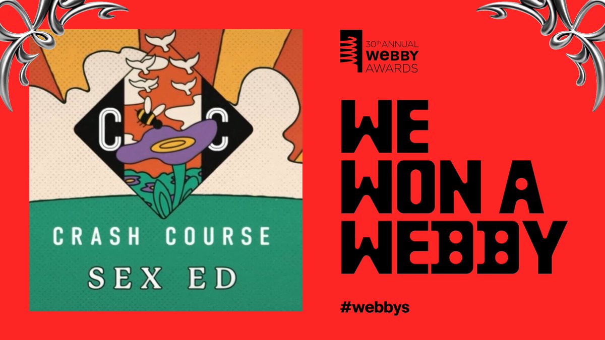 kinseyinstitute's tweet photo. Our @TheCrashCourse series won @TheWebbyAwards 🏆 THANK YOU to everyone who voted 👏

Check out the series here https://t.co/Ynfg6fPsZr https://t.co/W2kezbPMvn