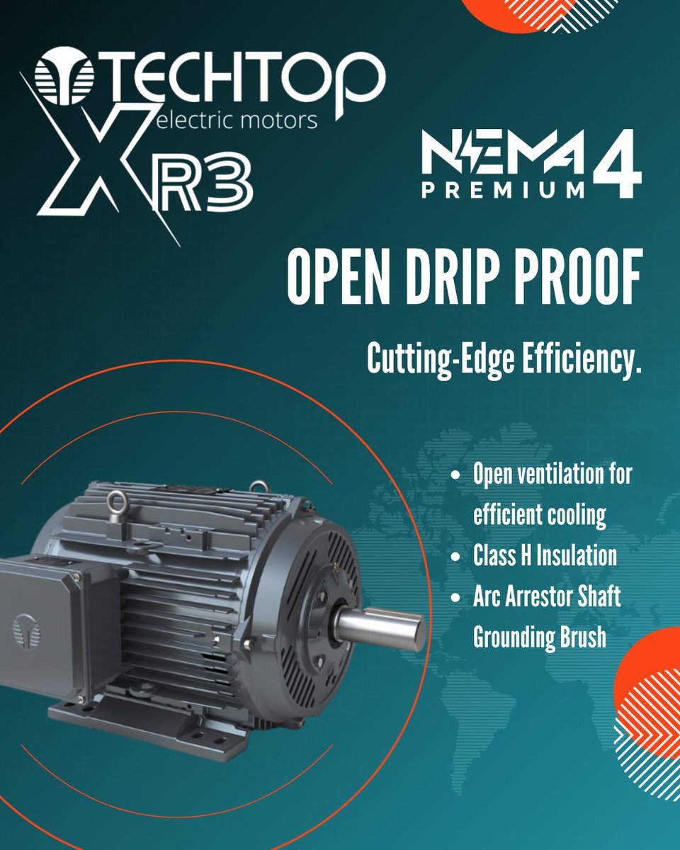 TechtopElectric's tweet photo. Cutting-edge efficiency for energy savings. 
These NEMA Super Premium motors combine Techtop's premium quality and durability with energy efficiency that exceeds regulations. Learn more: https://t.co/ukwkWacuxM

#Techtop #IndustrialMotors #NEMASuperPremium #EnergyEfficiency #XR3 https://t.co/UrW2lkrQ3k
