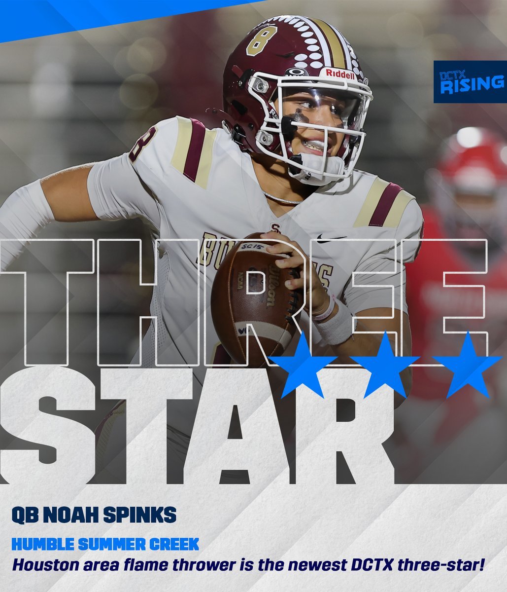 GPowersScout's tweet photo. 5 #TXHSFB QBs who have a VERY strong case for moving up in the 2027 prospect rankings. 📈

@NoahSpinks 
Flame-throwing lefty

@BuckRandall6 
Accurate, dual-threat

@CamdenHughes27 
Elite pocket presence, footwork

@9GrantSweeney
Stat-producing giant

@TheKhylanDavis 
Versatile, multi-sport star

Very deep QB class, 15 prospects currently with P4 grades!