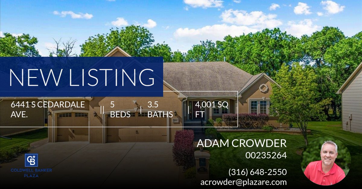 AdamCrowder14's tweet photo. 📍 New Listing 📍 Take a look at this fantastic new property that just hit the market located at 6441 S Cedardale in Derby. Reach out here or at (316) 648-2550 for more information!

Listed by Amelia Sumerell

Adam Crowder
Coldwell... https://t.co/nG5d07CkjQ https://t.co/ezUpXeSPvG