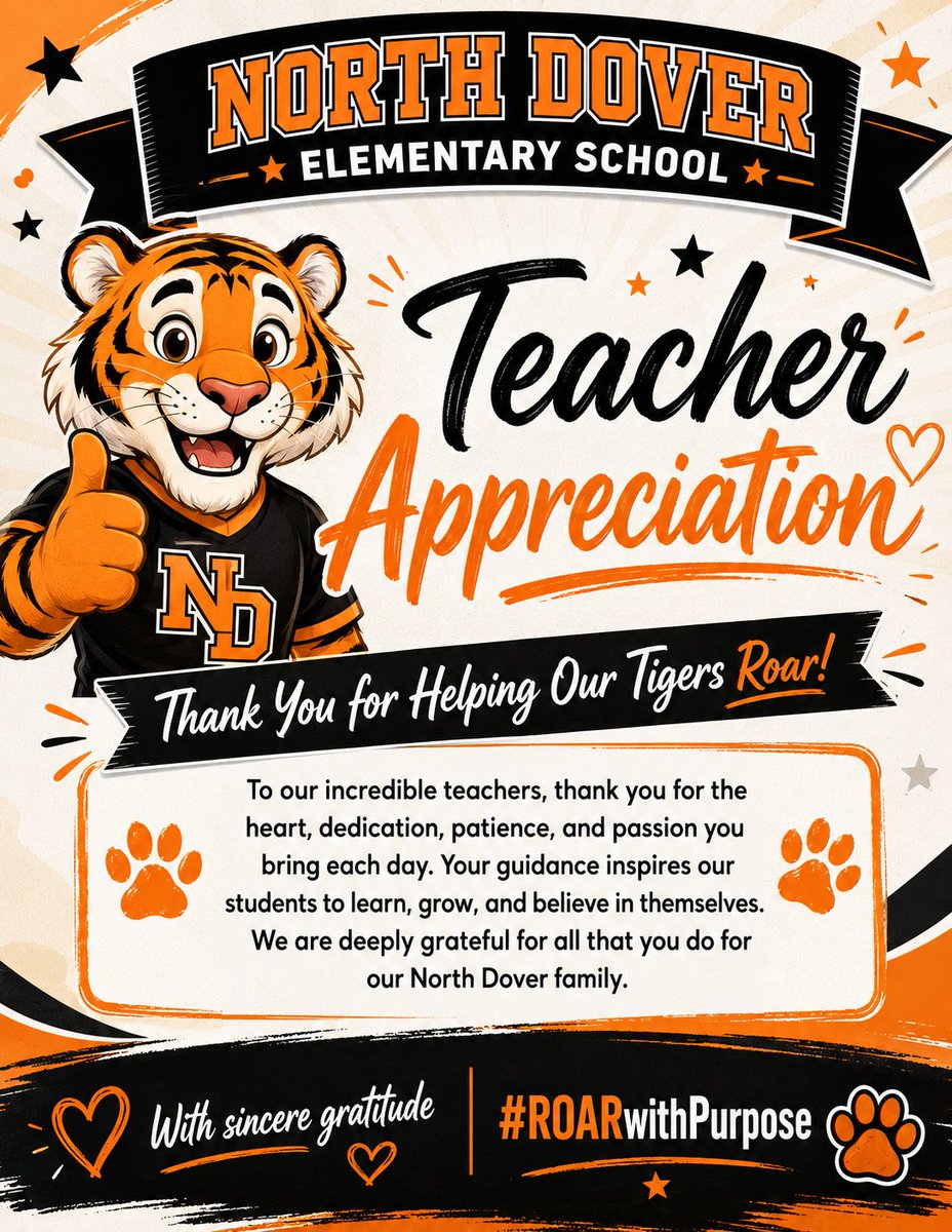 north_dover's tweet photo. It has been a wonderful week celebrating our amazing team of teachers! Thank you for all you do! You each ROAR! #ROARwithPurpose @LJaime13 https://t.co/tdJln8LAMI