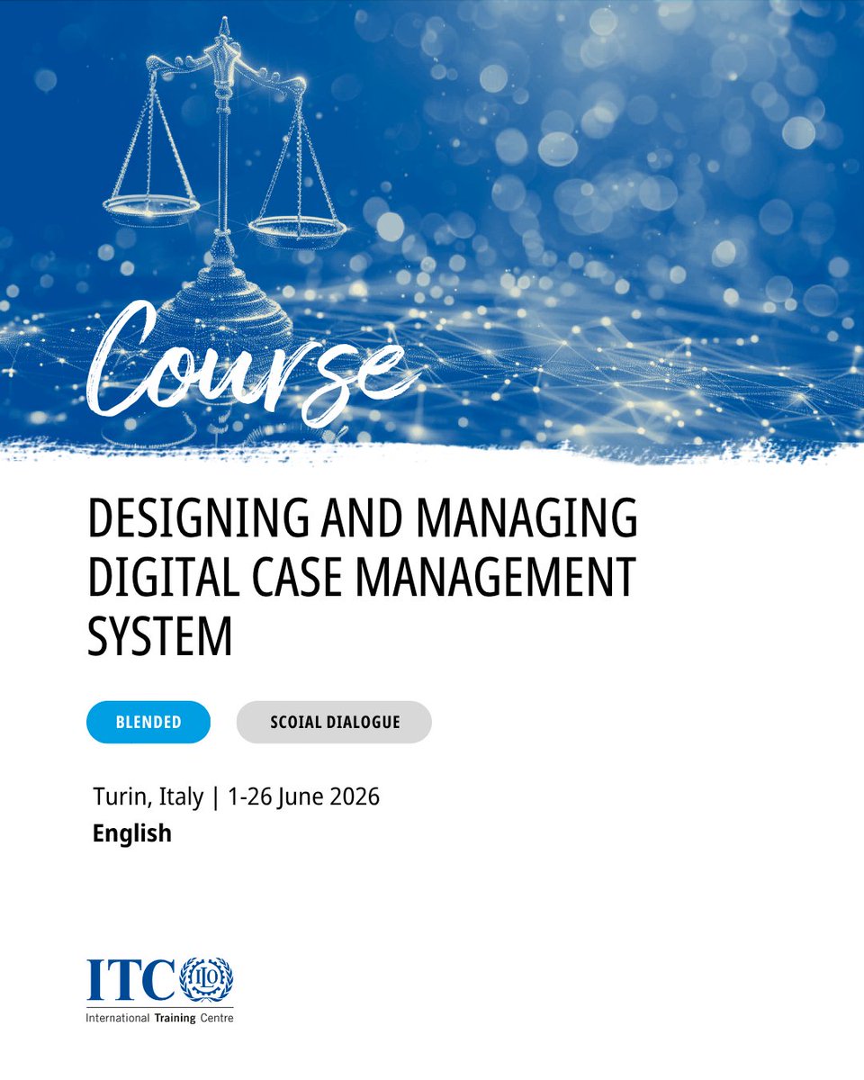 ITCILO's tweet photo. Hundreds of new labour dispute cases. That is the reality many institutions face. 
Digital case management systems don’t just help institutions keep up. They help them stay ahead.

Our course → https://t.co/l7LpN78vJ1 
#LabourJustice #ITCILO https://t.co/nhmqJx09oB
