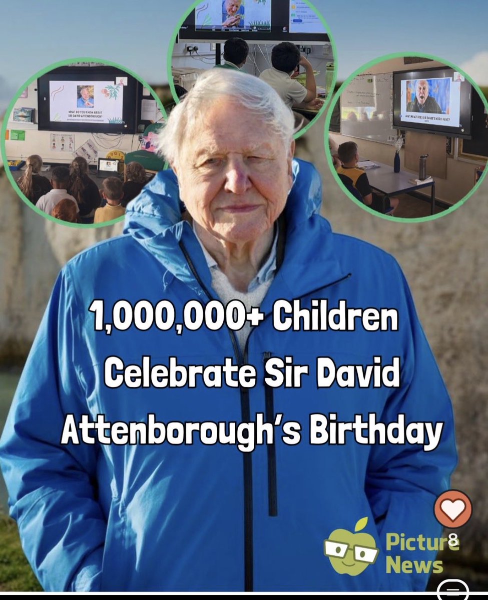 TheHermitage's tweet photo. What an amazing opportunity for our 550+ children at both The Hermitage infant and junior schools today. We joined the huge national celebration hosted by @HelpPicture  marking the 100th birthday of Sur David Attenborough. A national treasure and educator with impact. 🥳 https://t.co/DreMQT4UL1