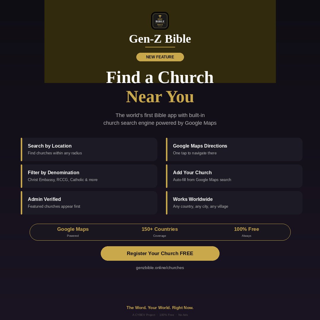 cybev_'s tweet photo. Find any church near you. 𝐀𝐝𝐝 𝐘𝐨𝐮𝐫 𝐂𝐡𝐮𝐫𝐜𝐡 𝐅𝐨𝐫 𝐅𝐑𝐄𝐄 at https://t.co/iforN4wW9e and become visible to millions of potential visitors.
#cybev #genzbible #Bible #church https://t.co/BV9pxiRnW5