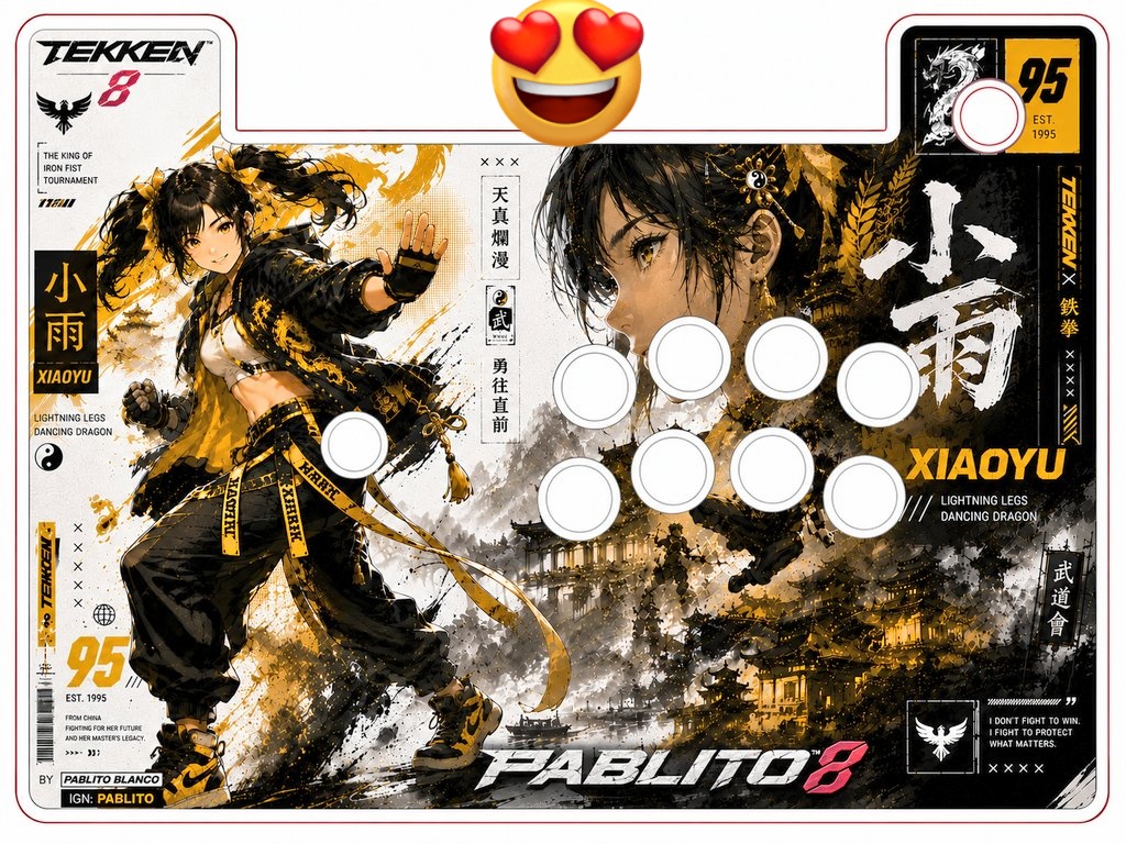 blanco_kael's tweet photo. TEKKEN 8 XIAOYU ART PANEL FOR my HORI ALPHA #TEKKEN #LING #XIAOYU #ARTPANEL #HORIALPHA https://t.co/nDNOs09UQ3