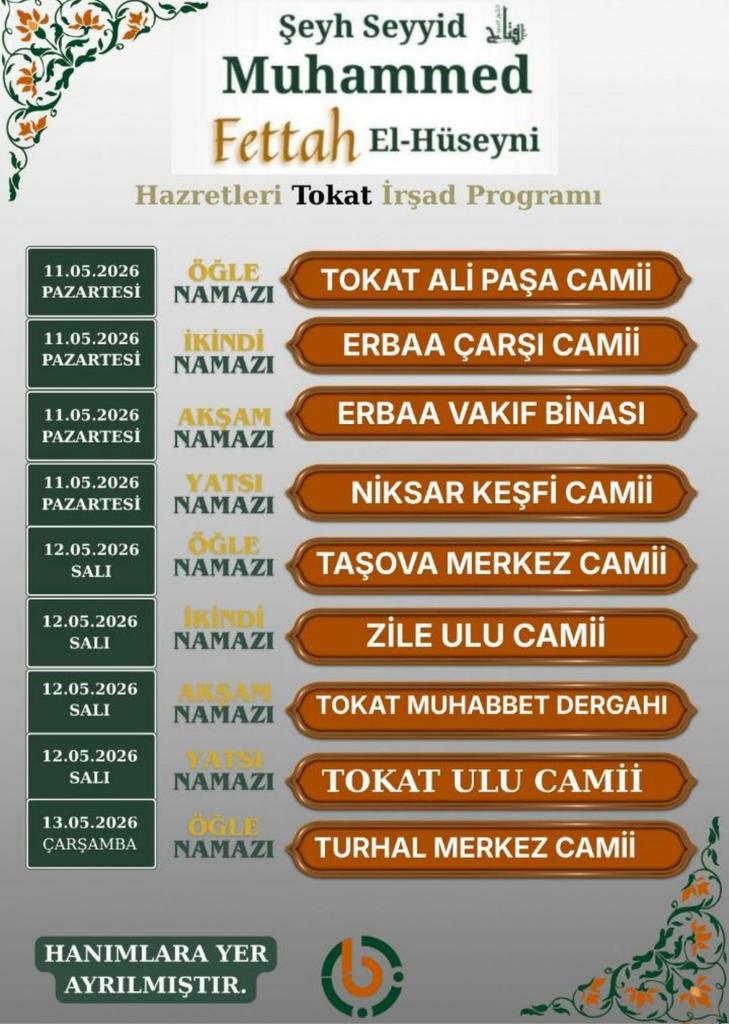 oztok_1625's tweet photo. Şeyh Seyyid Muhammed Fettah Hz. 11 Mayıs Pazartesi 13 Mayıs Çarşamba günlerinde Tokat ve ilçelerinde ziyaret verecektir. Tüm halkımız davetlidir.
#İrşad
#OrtaAnadolu
#Tokat 
#Erbaa 
#Niksar
#Taşova 
#Zile
#Turhal https://t.co/87ft6frbGc
