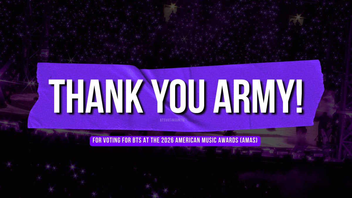 Thank you to all ARMY who voted for BTS at the American Music Awards. Nothing is impossible when we vote together. 💜