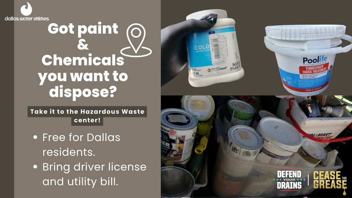 DefendYourDrain's tweet photo. Never pour paint or chemicals down the drain. They can clog your pipes and harm our waterways. Dispose of them properly to protect your home and the environment. https://t.co/pYOTrYNJpu