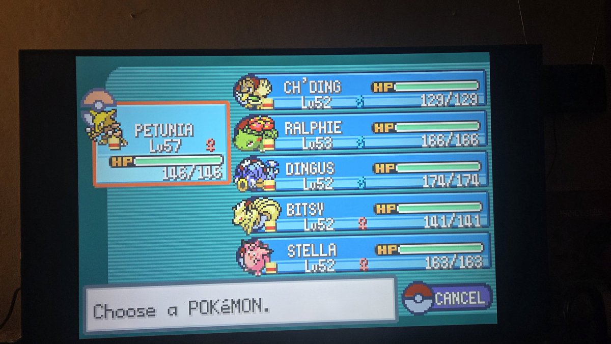 lipssmo's tweet photo. Finished pt 1 of my leafgreen playthru... swept the elite four after 40 hours of runtime--highlights were the alakazam w/ shadowball, clefable with sing, dreameater, n hyperbeam, ninetales with fireblast, n venosaur with leech seed. Way friggin' tougher than I remember... wtf https://t.co/bGwwVPaUbN