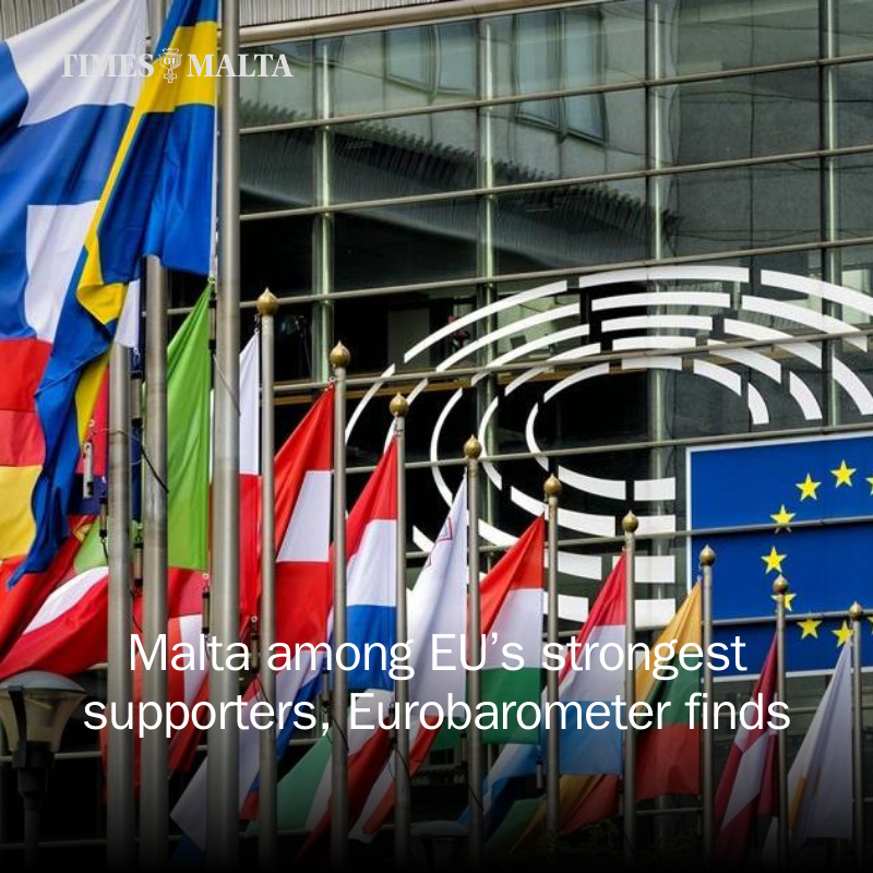 TheTimesofMalta's tweet photo. Malta among EU’s strongest supporters, Eurobarometer finds https://t.co/4JCXGyILPm https://t.co/QLoK4pP4Rt