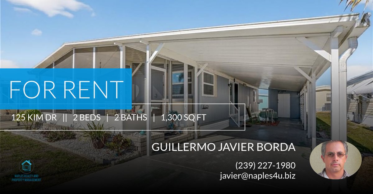 MgmtNaples's tweet photo. If you or someone you know is interested in renting a home, take a look at this property! Give me a call at (239) 227-1980 with any questions.

Helping buyers, sellers Renters and investors make the right real estate decision!! https://t.co/7D7F7GVhE3 https://t.co/bKH8t02t4e