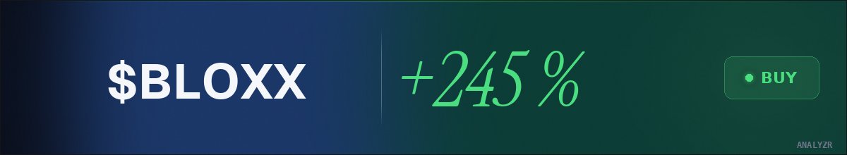 OInfluencer's tweet photo. on a heater 🔥 $BLOXX +245% latest. @AnalyzrX's $2.1M target loading https://t.co/IUjl6d08pw