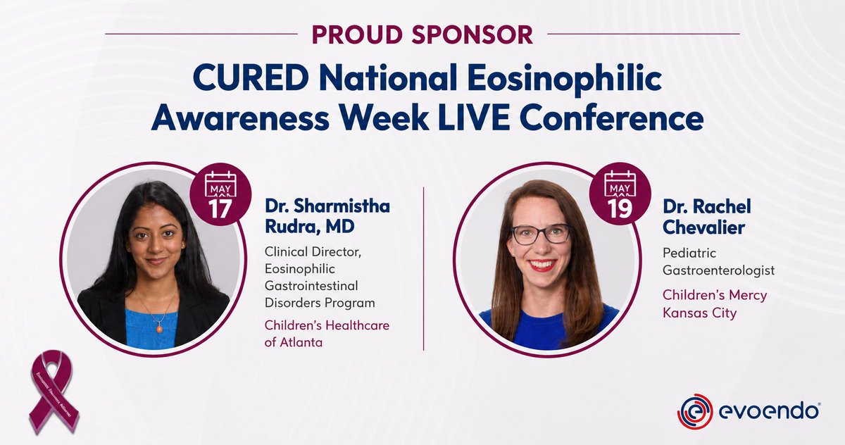 evoendo's tweet photo. Proud to sponsor the CURED National Eosinophilic Awareness Week LIVE Conference. 

Click below to register for the conference:
https://t.co/S7w8ribdL3
@curedfoundation
#EvoEndo https://t.co/FpAnBbfa0I