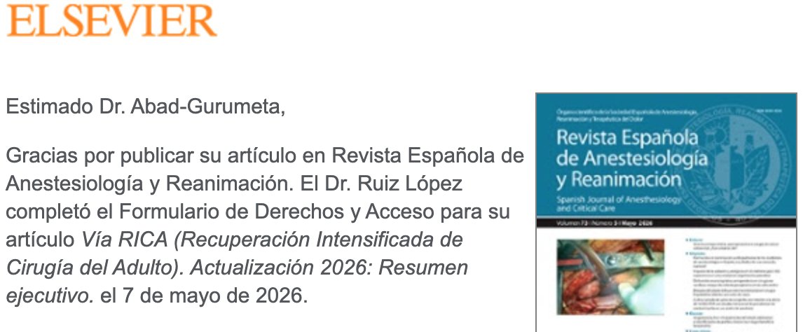 AbadGurumeta's tweet photo. Aceptado en @_REDAR_  el Resumen ejecutivo de la Vía RICA de Recuperación Intensificada de Cirugía del Adulto 2026

https://t.co/MkOJSa7rdE 

Orgullo de equipo multidisciplinar @germ_red @GermFTsurgery @sedar_es @aneabadm @Lorena_Varela_R @jv_lorente @mjcolomina @argente_pilar https://t.co/mByWTnQAGe