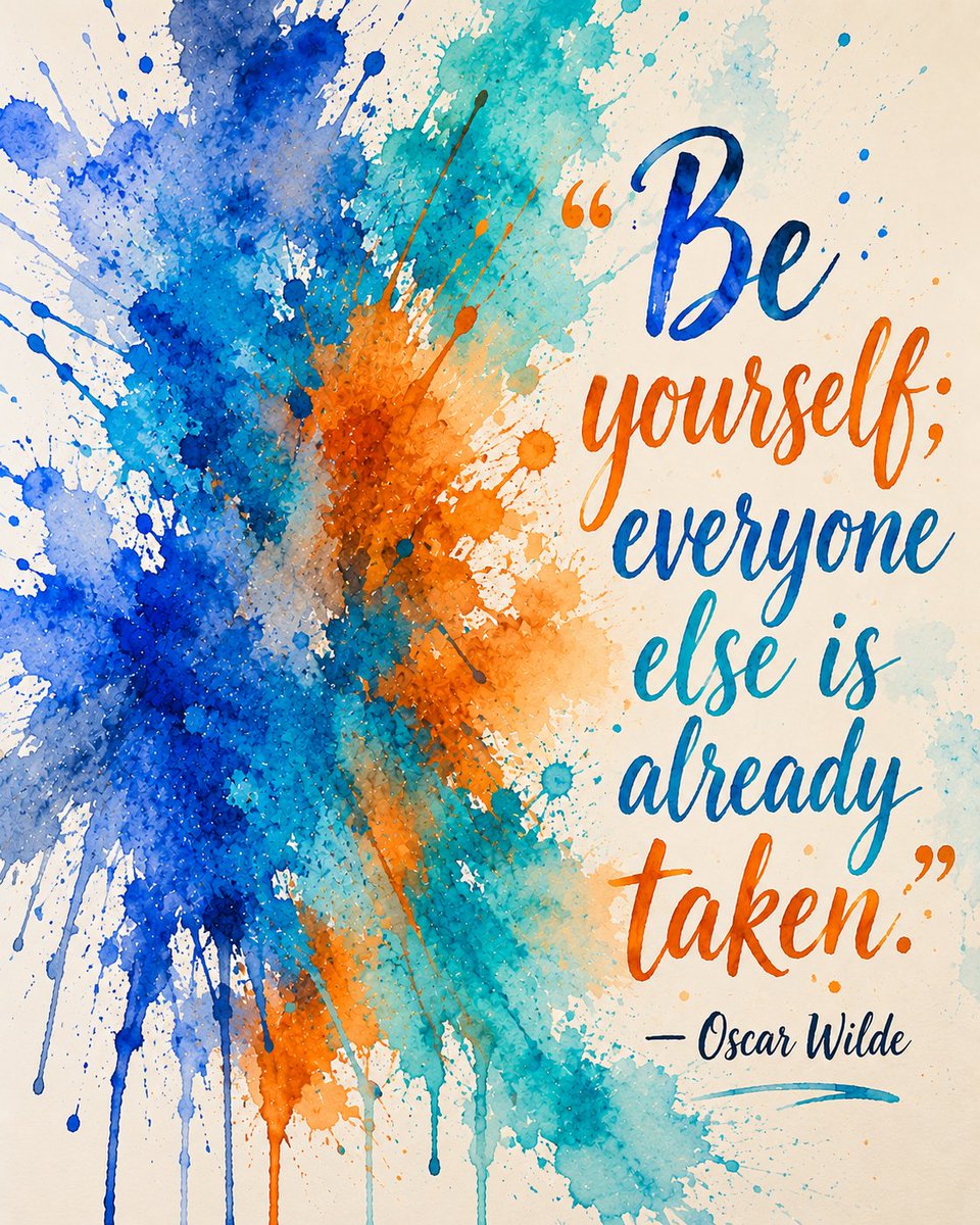 TheKimberlyLove's tweet photo. "Be yourself; everyone else is already taken."  Oscar Wilde https://t.co/gjKHRxSd3u
