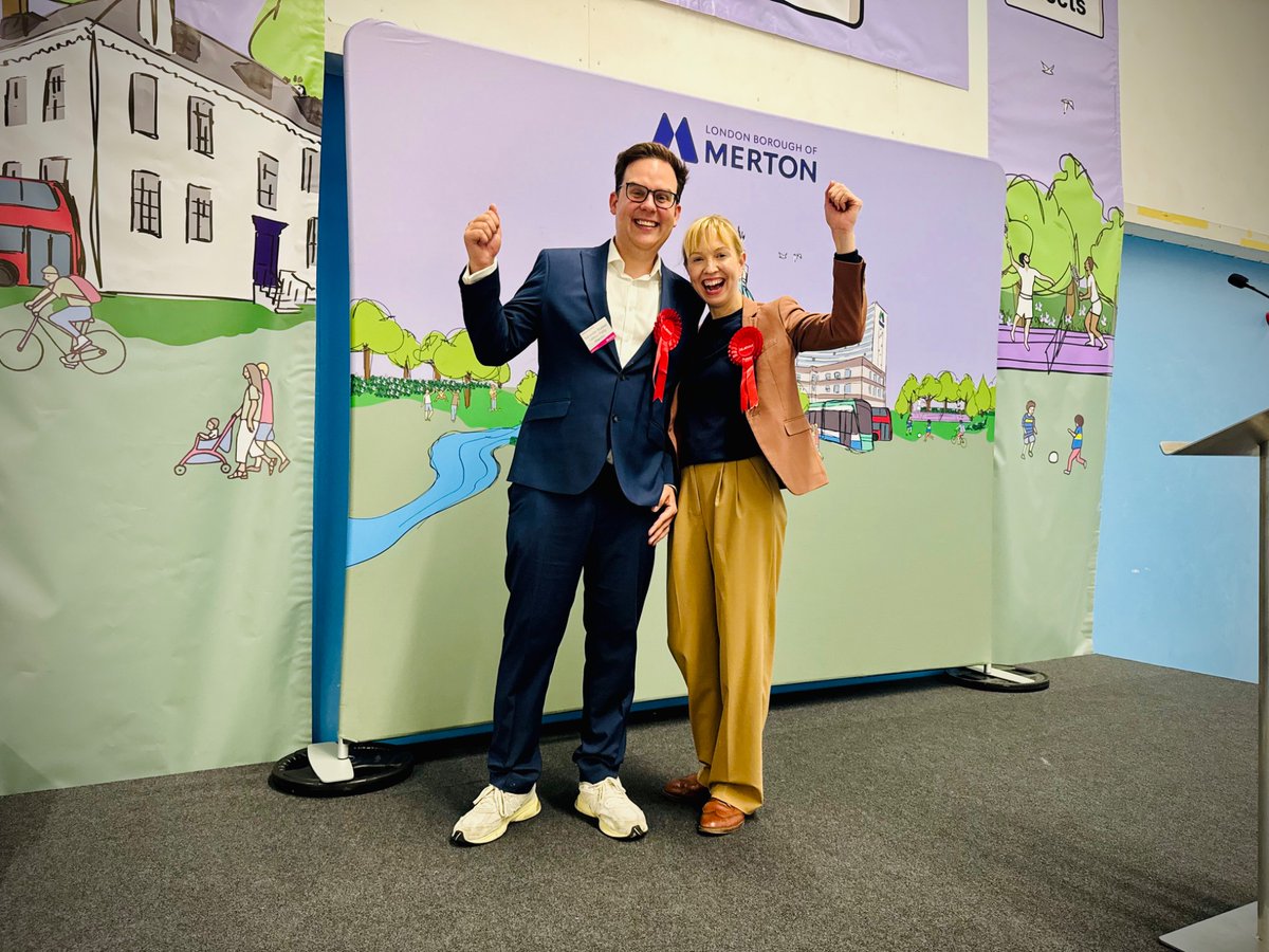 SebastianWandle's tweet photo. I’m honoured to be elected as a Merton councillor in Wandle Ward, alongside my fabulous Labour colleague Cllr Eleanor Stringer.

I look forward to getting stuck in and working hard for the residents of the ward - who have put their faith in us. 🌹❤️ https://t.co/hH9NxVS3ex